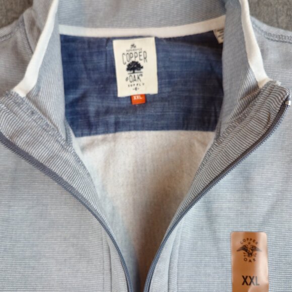 Copper & Oak Supply Men XXL 1/4 Zip Pullover Grey White NWT - Picture 4 of 15